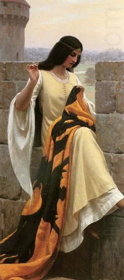 Stitching the Standard, Edmund Blair Leighton